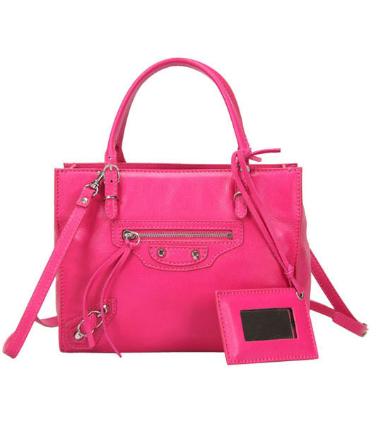 Balenciaga Mini Papier A4 fucsia pelle di vitello borsetta in pelle